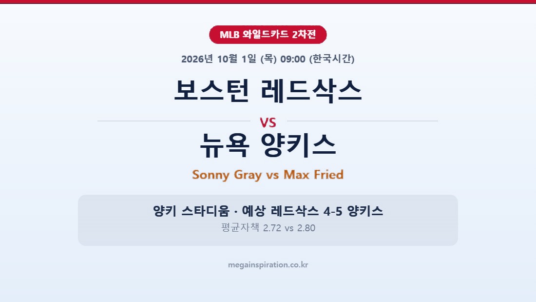 보스턴 레드삭스 vs 뉴욕 양키스 MLB 분석