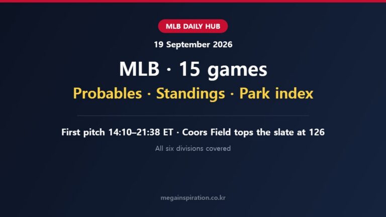 MLB analysis for 19 September 2026