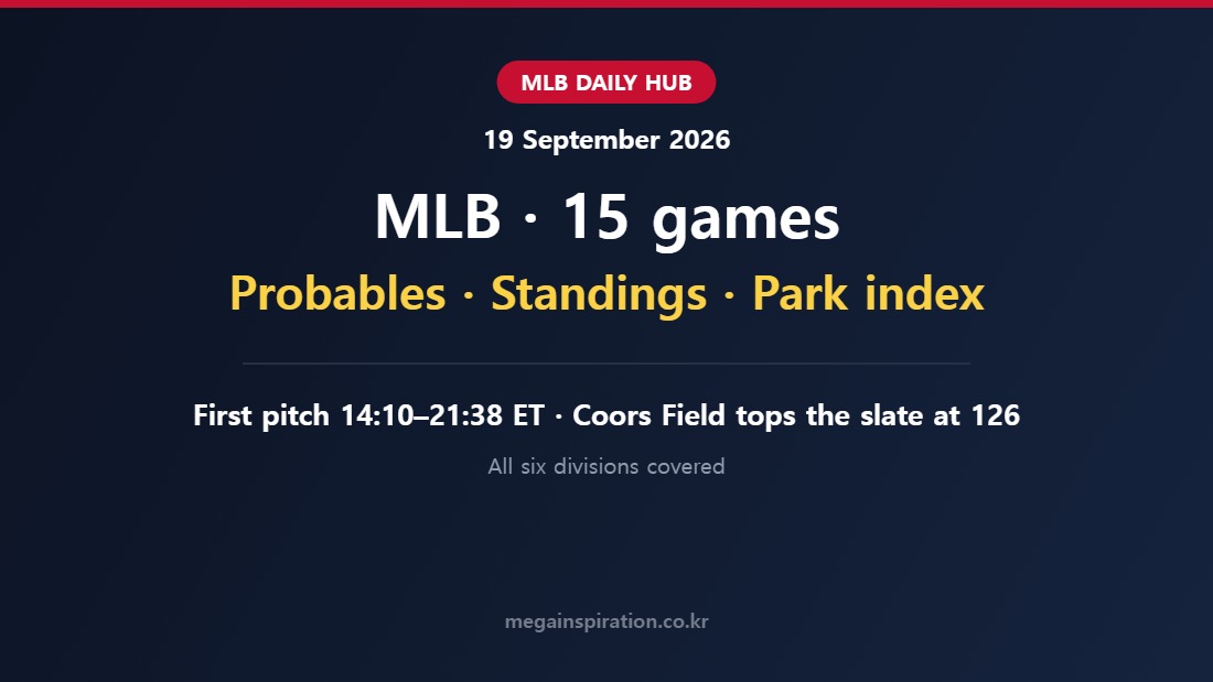MLB analysis for 19 September 2026