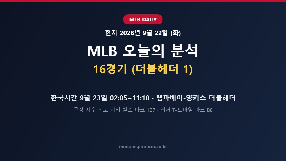 2026년 9월 22일 MLB 분석