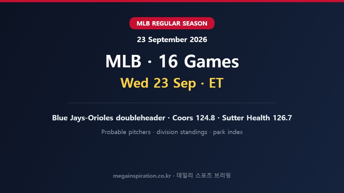MLB 23 September 2026 analysis