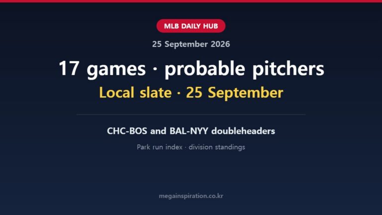 MLB 25 September 2026