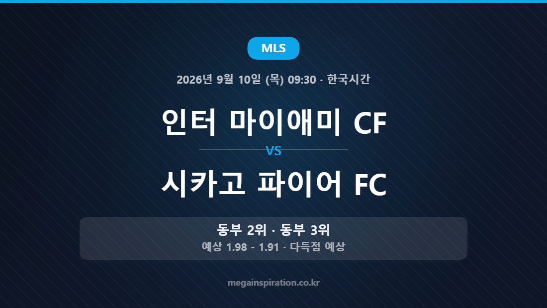 인터 마이애미 CF vs 시카고 파이어 FC MLS 경기 분석