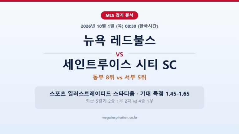 뉴욕 레드불스 vs 세인트루이스 시티 SC MLS 분석