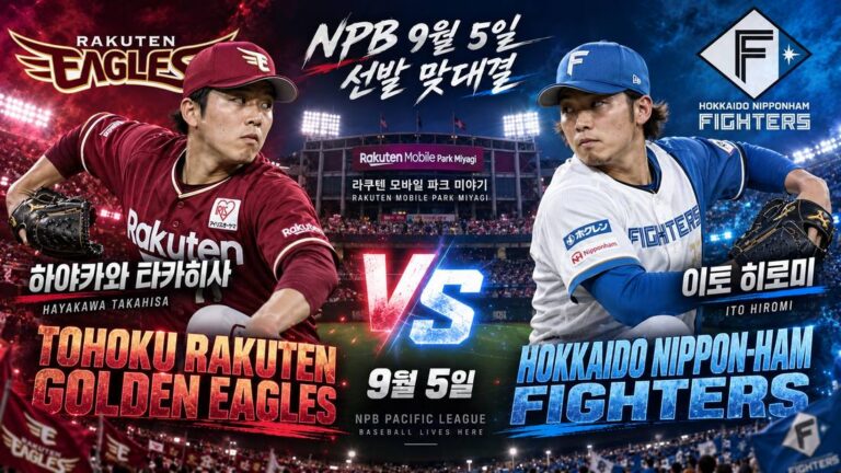 홋카이도 닛폰햄 파이터스 vs 도호쿠 라쿠텐 골든이글스 분석 (9/5) | 이토 히로미 vs 하야카와 타카히사
