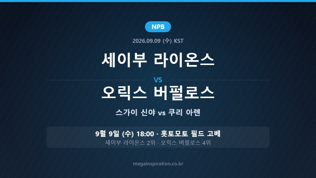 세이부 라이온스 vs 오릭스 버펄로스 NPB 분석