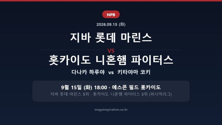지바 롯데 마린스 vs 홋카이도 니혼햄 파이터스 NPB 분석
