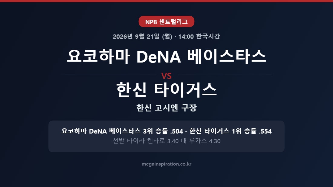 요코하마 DeNA 베이스타스 vs 한신 타이거스 NPB 분석