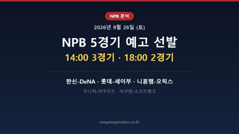 2026년 9월 26일 (토) NPB 분석