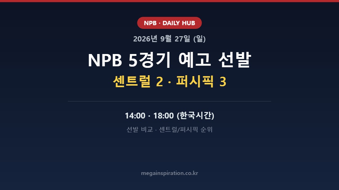 2026년 9월 27일 NPB 분석
