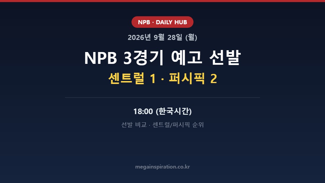 2026년 9월 28일 NPB 분석