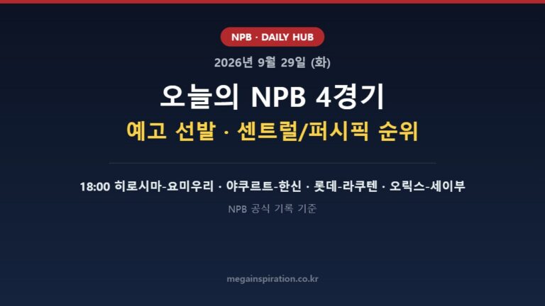 2026년 9월 29일 (화) NPB 분석