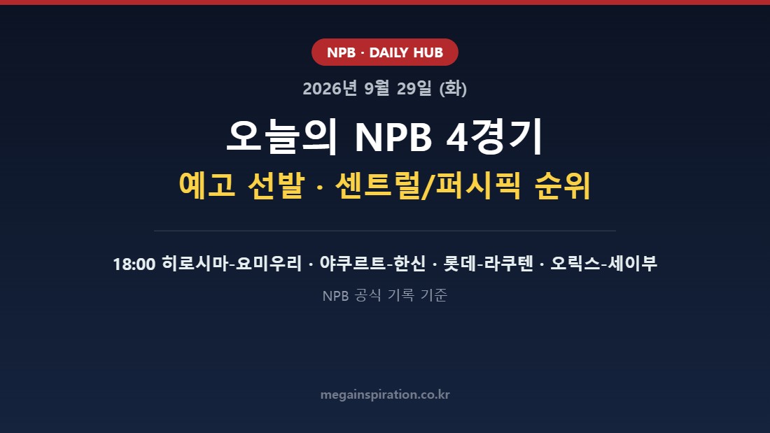 2026년 9월 29일 (화) NPB 분석