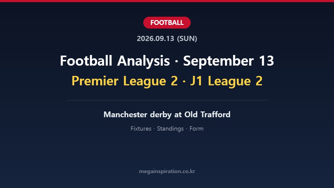 Football analysis hub for September 13, 2026