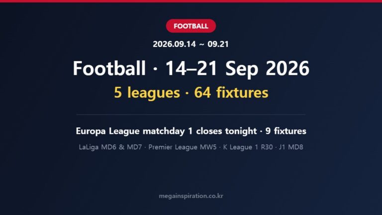 Football 14-21 September 2026