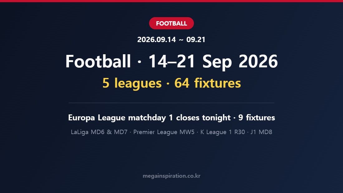 Football 14-21 September 2026