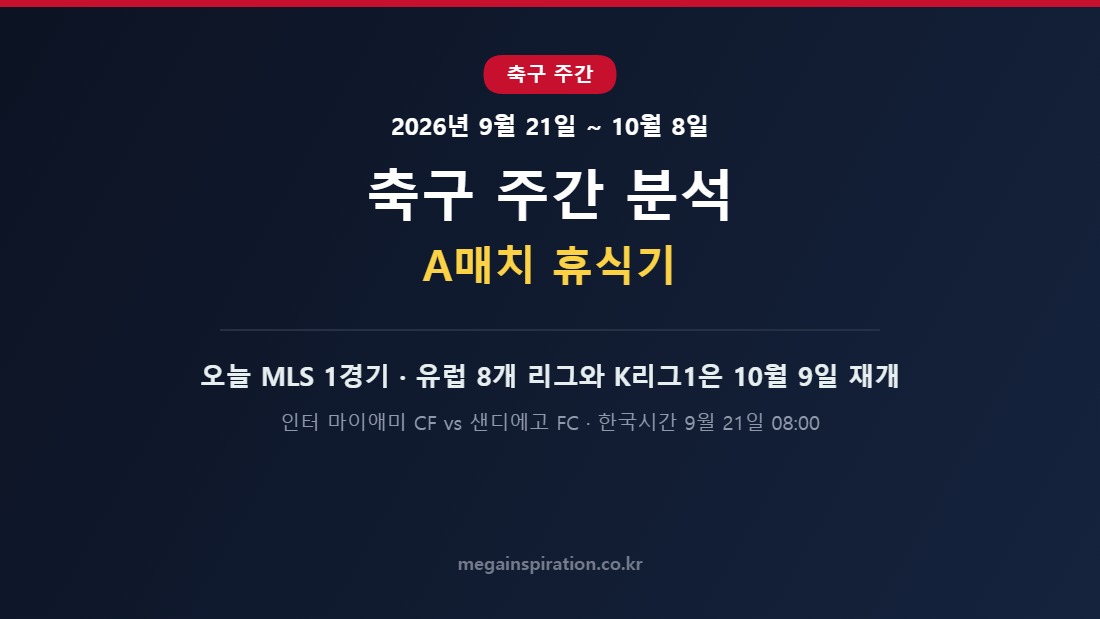 2026년 9월 21일 축구 주간 분석