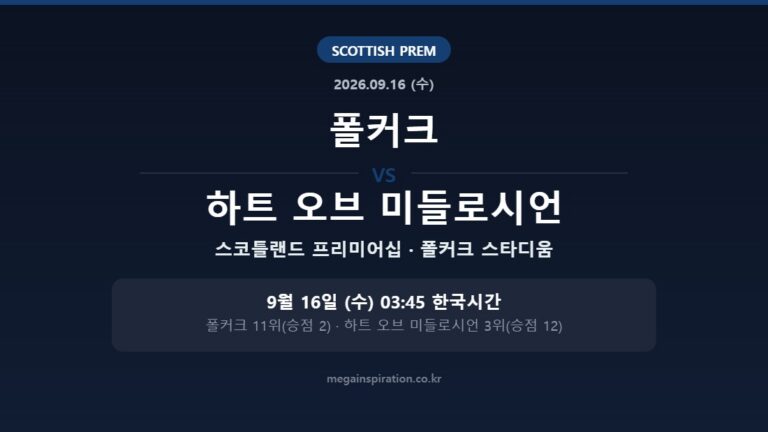 폴커크 vs 하트 오브 미들로시언 스코틀랜드 프리미어십 분석