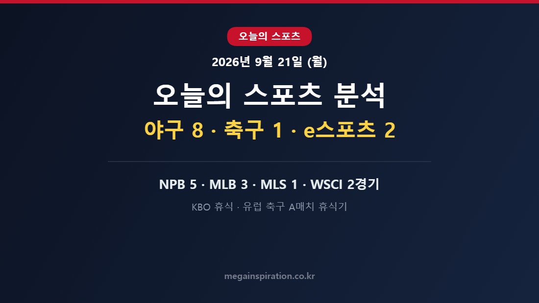 2026년 9월 21일 스포츠 분석