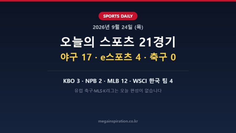 2026년 9월 24일 스포츠 분석