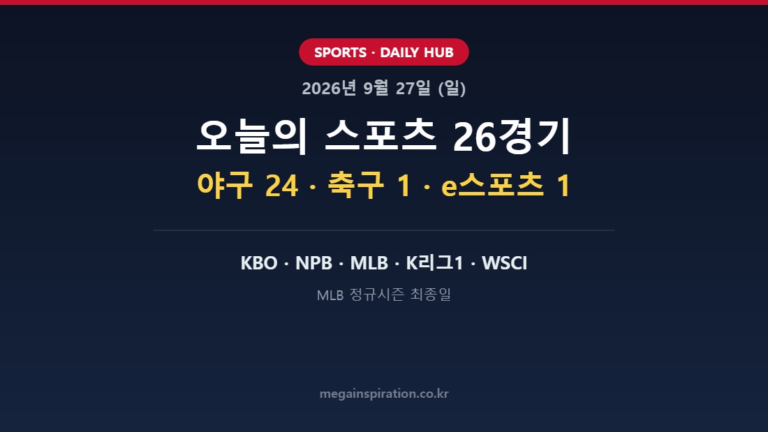 2026년 9월 27일 스포츠 분석