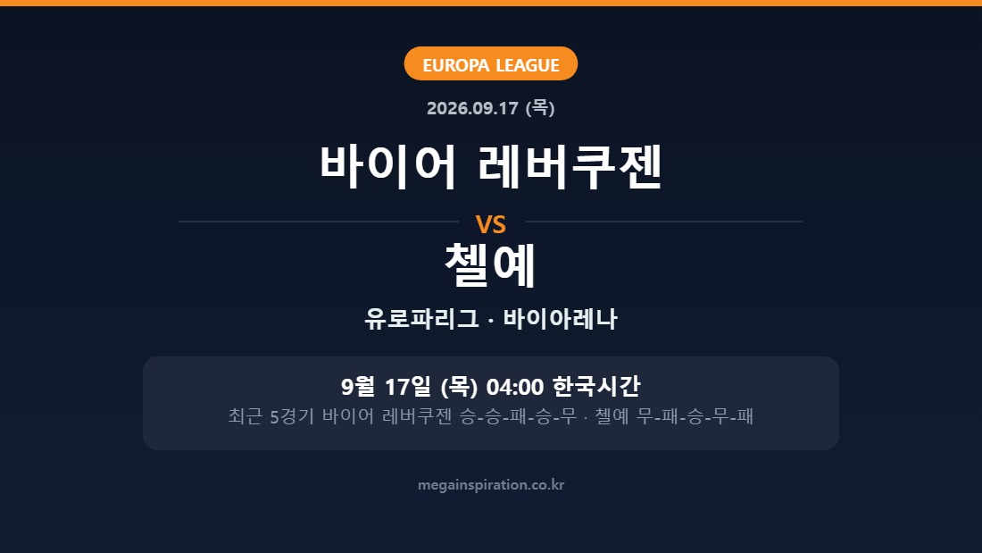바이어 레버쿠젠 vs 첼예 유로파리그 분석