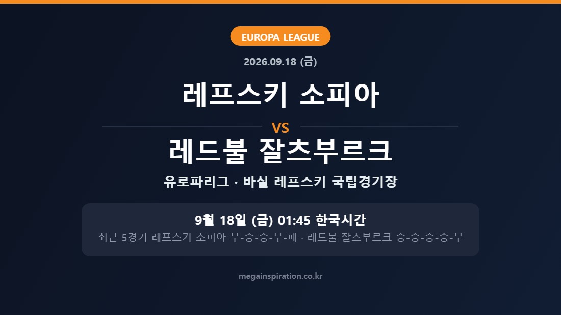 레프스키 소피아 vs 레드불 잘츠부르크 유로파리그 분석