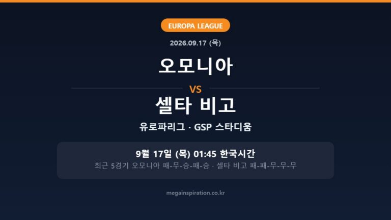 오모니아 vs 셀타 비고 유로파리그 분석