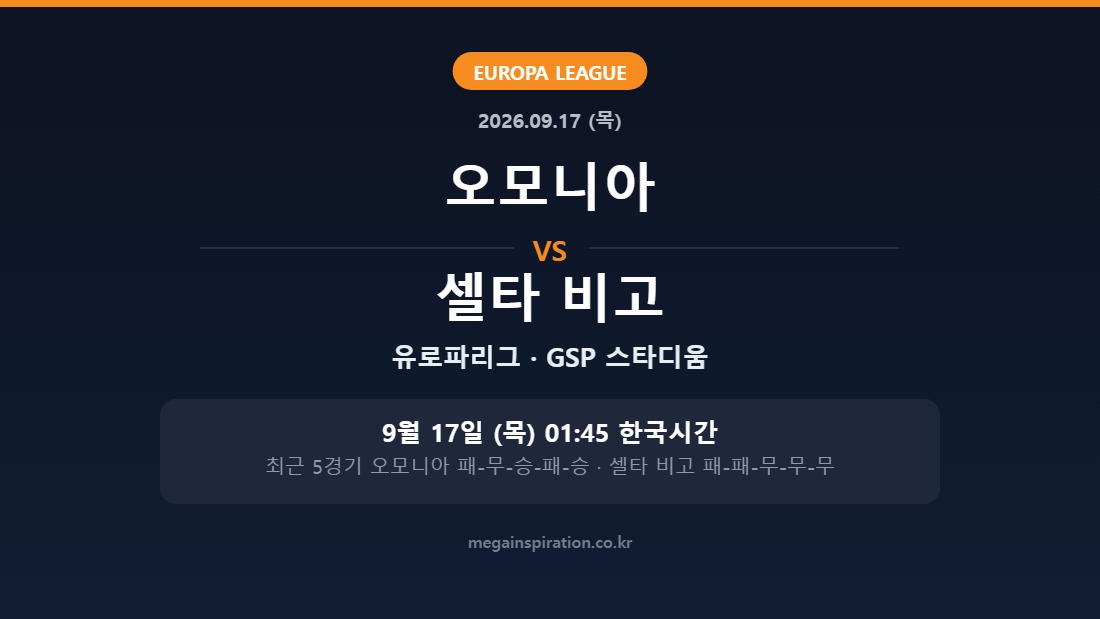 오모니아 vs 셀타 비고 유로파리그 분석