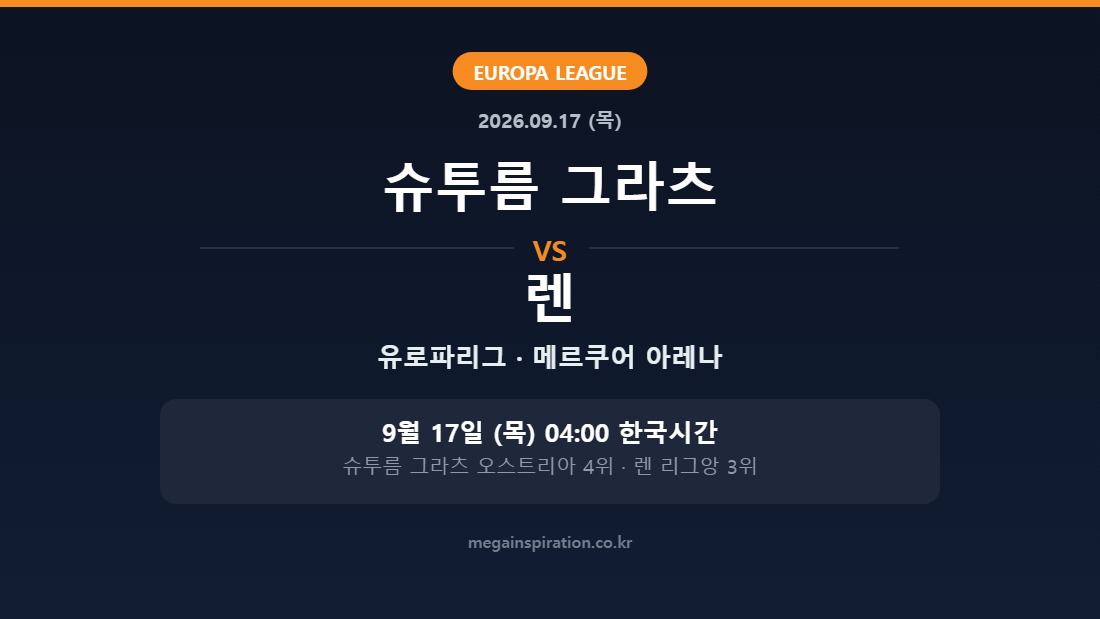 슈투름 그라츠 vs 렌 유로파리그 분석