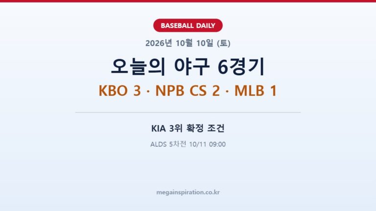 2026년 10월 10일 야구 분석