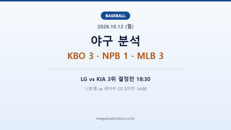 2026년 10월 12일 야구 분석
