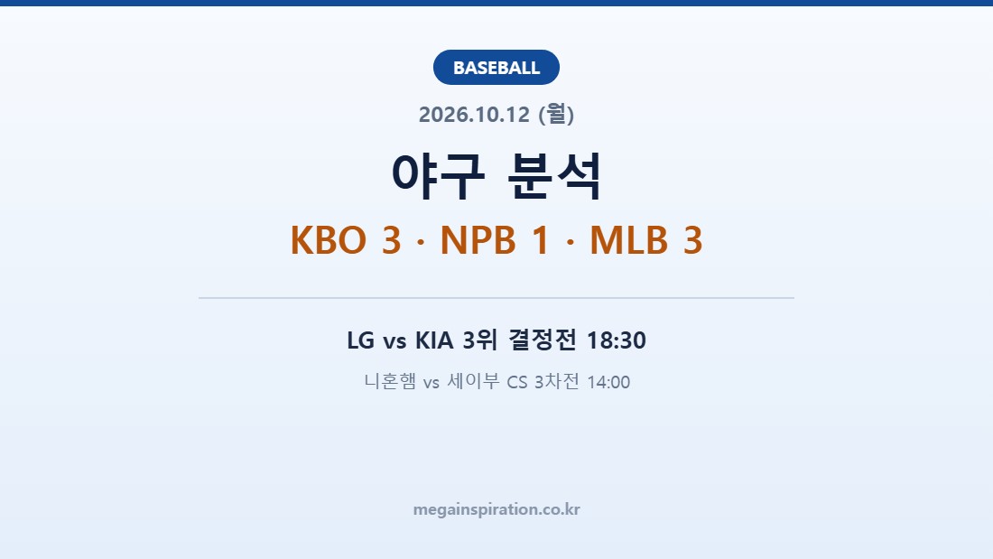 2026년 10월 12일 야구 분석