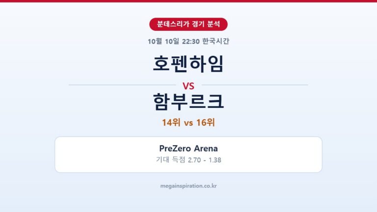 호펜하임 vs 함부르크 분데스리가 분석