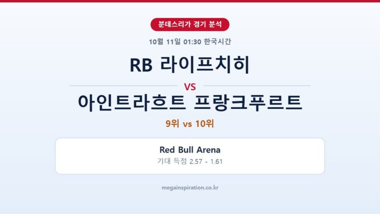 RB 라이프치히 vs 아인트라흐트 프랑크푸르트 분데스리가 분석