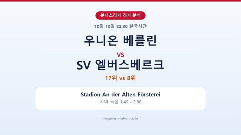 우니온 베를린 vs SV 엘버스베르크 분데스리가 분석