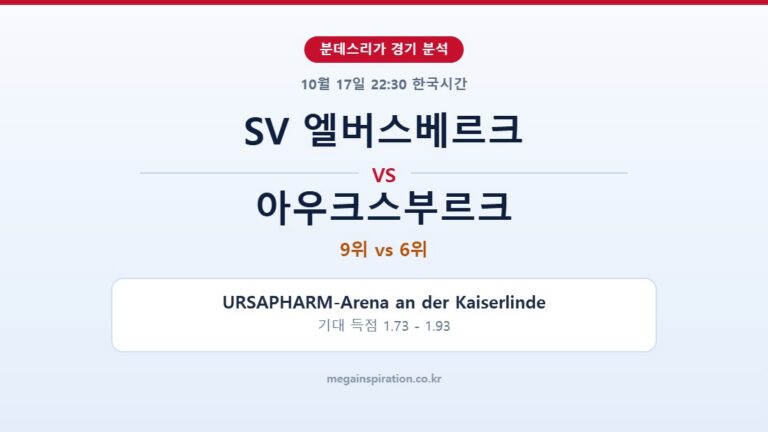 SV 엘버스베르크 vs 아우크스부르크 분데스리가 분석