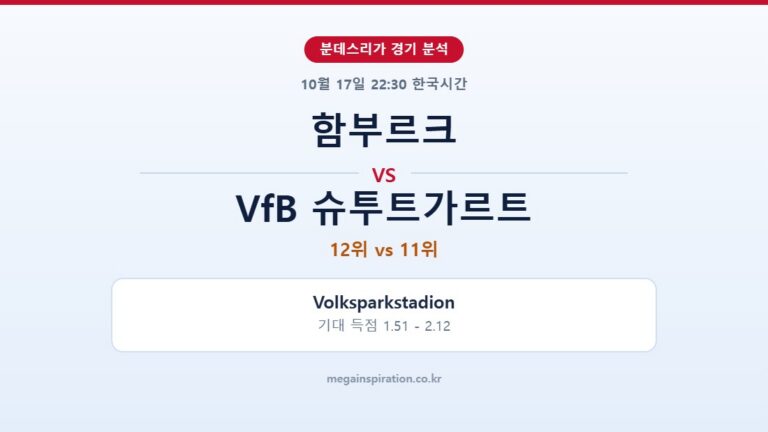 함부르크 vs VfB 슈투트가르트 분데스리가 분석