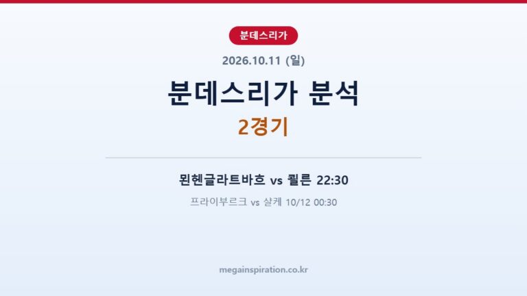 2026년 10월 11일 분데스리가 분석