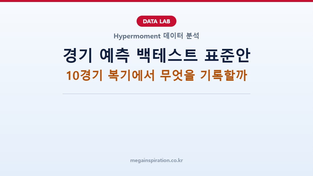 경기 예측 백테스트 표준안: 10경기 복기에서 무엇을 기록할까