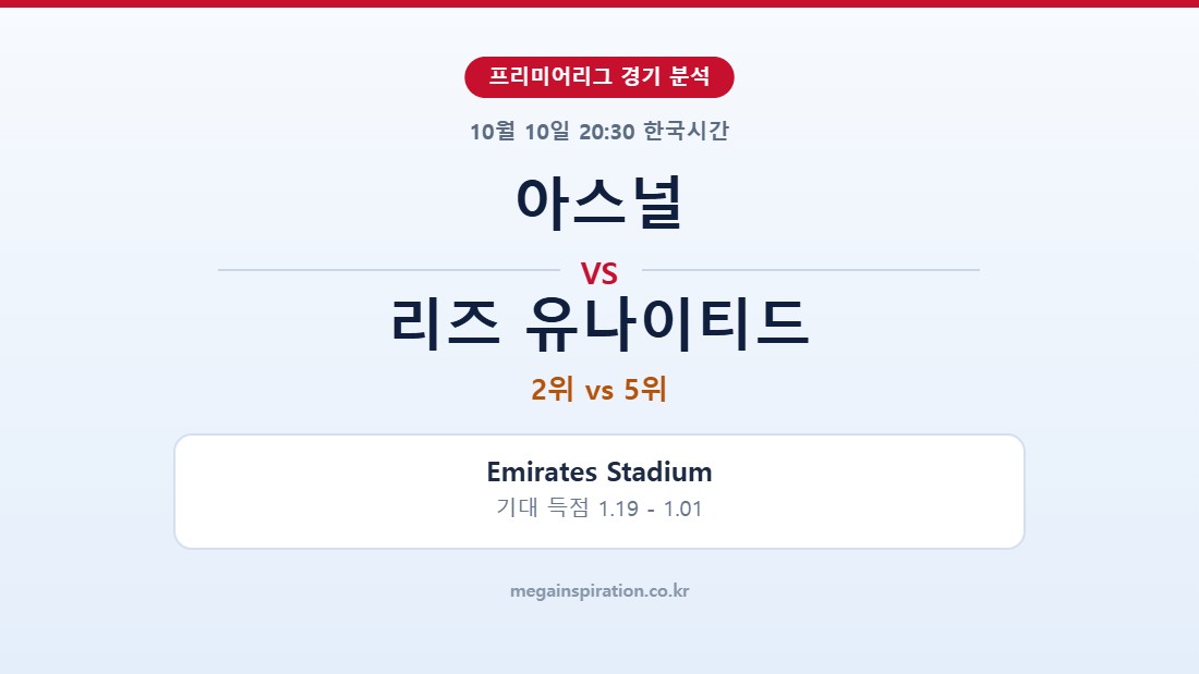 아스널 vs 리즈 유나이티드 프리미어리그 분석