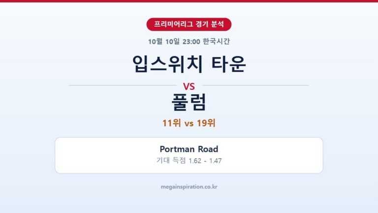 입스위치 타운 vs 풀럼 프리미어리그 분석