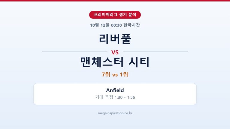 리버풀 vs 맨체스터 시티 프리미어리그 분석