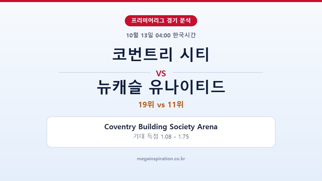 코번트리 시티 vs 뉴캐슬 유나이티드 프리미어리그 분석