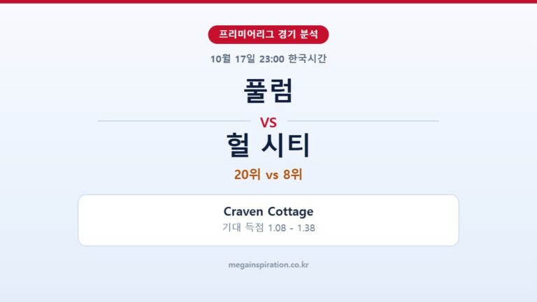 풀럼 vs 헐 시티 프리미어리그 분석