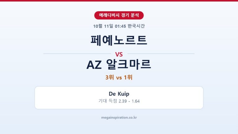 페예노르트 vs AZ 알크마르 에레디비시 분석