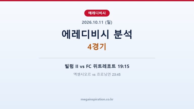 2026년 10월 11일 에레디비시 분석