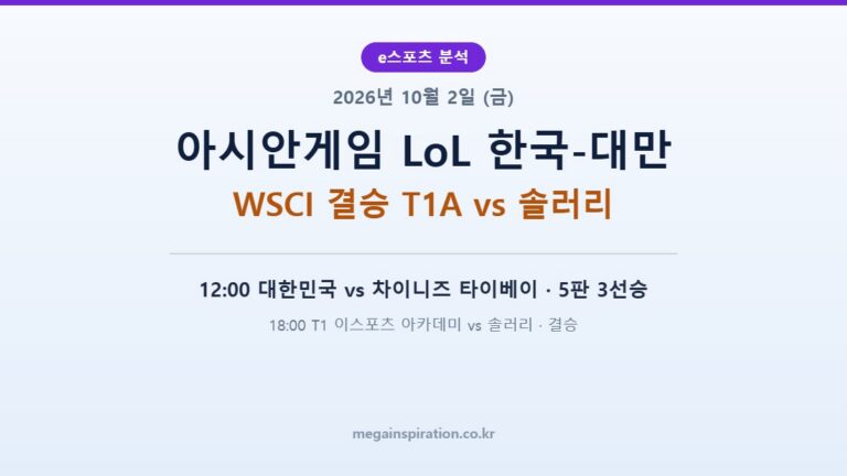 2026년 10월 2일 e스포츠 분석