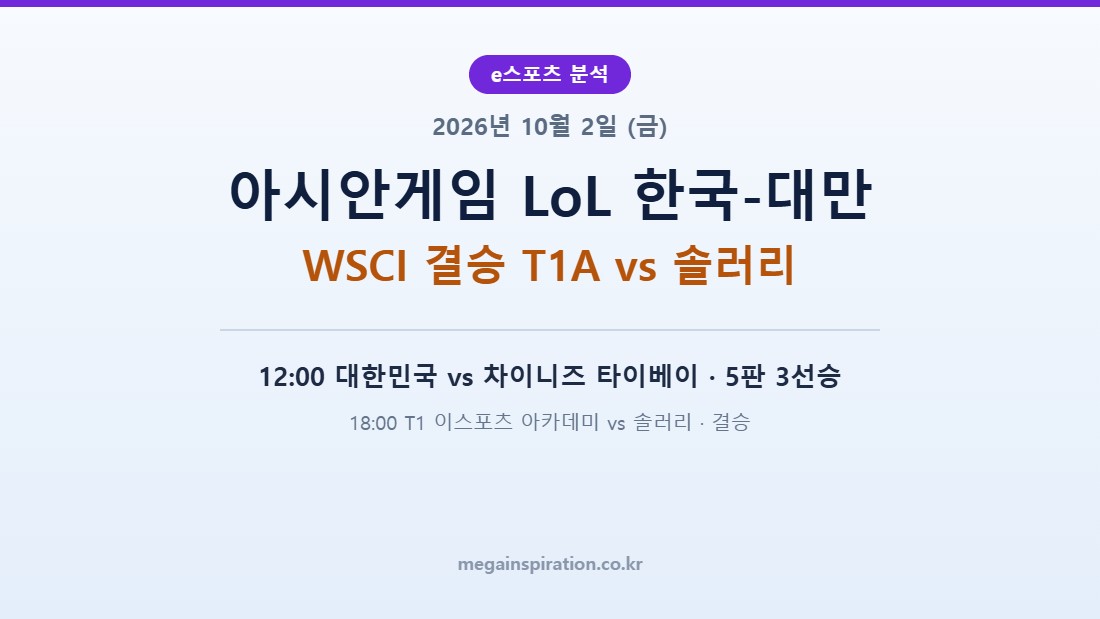 2026년 10월 2일 e스포츠 분석
