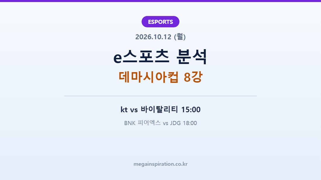 2026년 10월 12일 e스포츠 분석